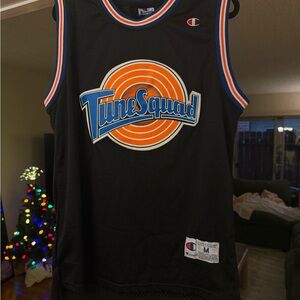 Champion Tune Squad Black Jersey with Orange and Blue Accents